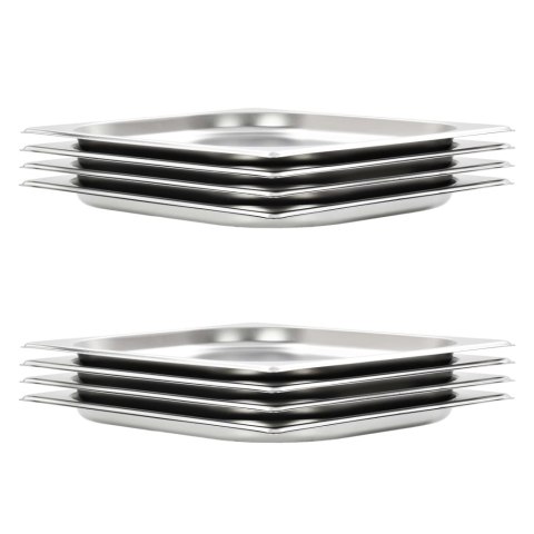 POJEMNIKI GASTRONOMICZNE GN 1/2 20 MM STAL NIERDZEWNA TACA ZESTAW 8 SZTUK