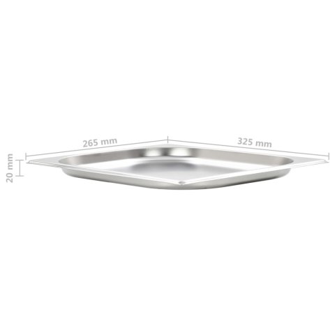 POJEMNIKI GASTRONOMICZNE GN 1/2 20 MM STAL NIERDZEWNA TACA ZESTAW 8 SZTUK