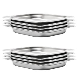 POJEMNIKI GASTRONOMICZNE GN 1/2 40 MM STAL NIERDZEWNA BEMAR ZESTAW 8 SZTUK