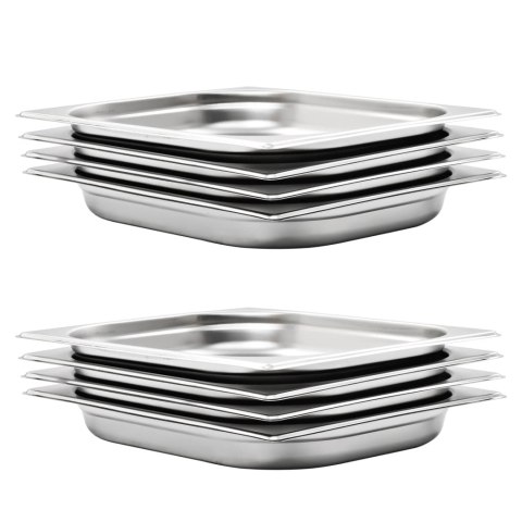 POJEMNIKI GASTRONOMICZNE GN 1/2 40 MM STAL NIERDZEWNA BEMAR ZESTAW 8 SZTUK
