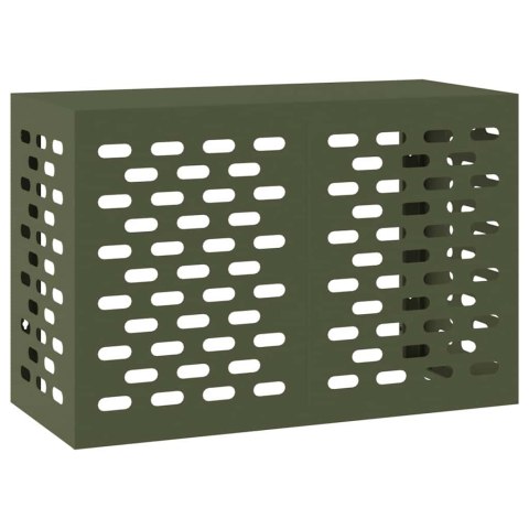 VidaXL Pokrywa do klimatyzatora oliwkowy 90 x 40 x 60 cm Stal