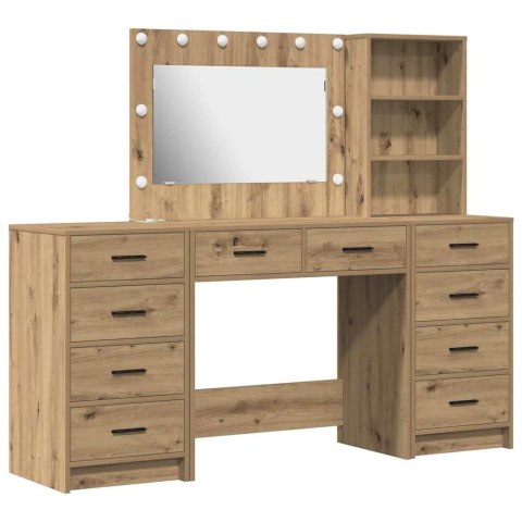 TOALETKA 3 PCS DĄB RZEMIEŚLNICZY MATERIAŁ DREWNOPOCHODNY