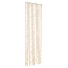 VidaXL Zasłona przeciwko owadom, beżowo-biała, 56x185 cm, szenil