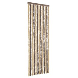 VidaXL Zasłona przeciwko owadom, ciemny brąz i beż, 56x185 cm, szenil