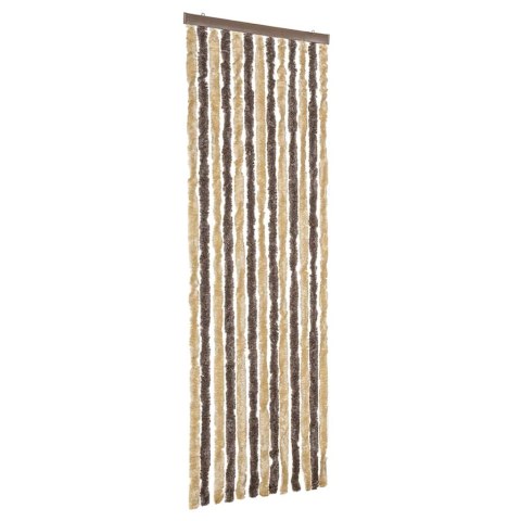 VidaXL Zasłona przeciwko owadom, ciemny brąz i beż, 56x185 cm, szenil