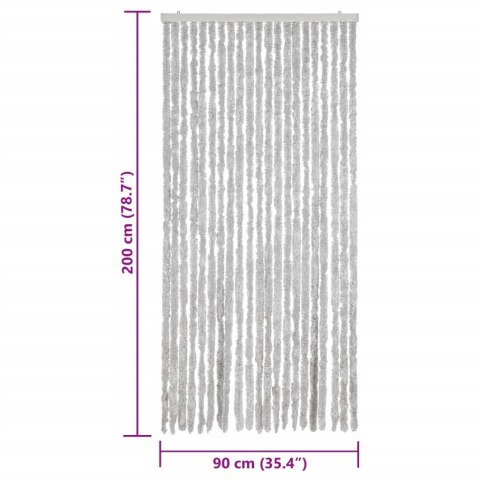 VidaXL Zasłona przeciwko owadom, szara, 90x200 cm, szenil