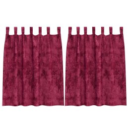 VidaXL Zasłony z weluru 2 pcs Czerwone wino 140 x 140 cm Aksamit