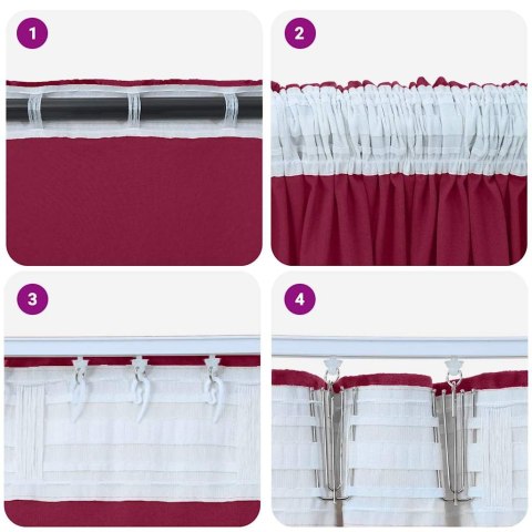 VidaXL Zasłony z weluru 2 pcs czerwone wino 175 x 140 cm Aksamit