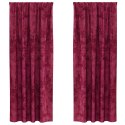 VidaXL Zasłony z weluru 2 pcs czerwone wino 245 x 140 cm Aksamit