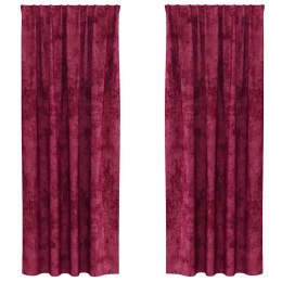 VidaXL Zasłony z weluru 2 pcs czerwone wino 245 x 140 cm Aksamit