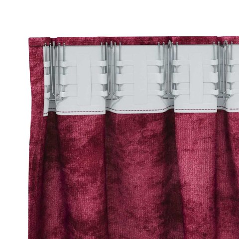 VidaXL Zasłony z weluru 2 pcs czerwone wino 245 x 140 cm Aksamit