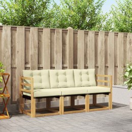 VidaXL Zestaw sof na zewnątrz z poduszką 3 pcs Biały i kremowy