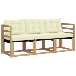 VidaXL Zestaw sof na zewnątrz z poduszką 3 pcs Biały i kremowy