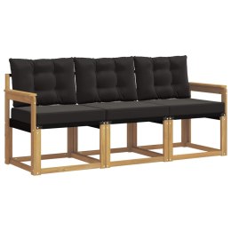 VidaXL Zestaw sof na zewnątrz z poduszką 3 pcs biały i czarny