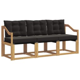 VidaXL Zestaw sof na zewnątrz z poduszką 3 pcs biały i czarny