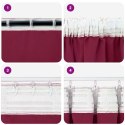 VidaXL Firany blackout z kółkami 2 pcs Czerwone wino 175 x 140 cm