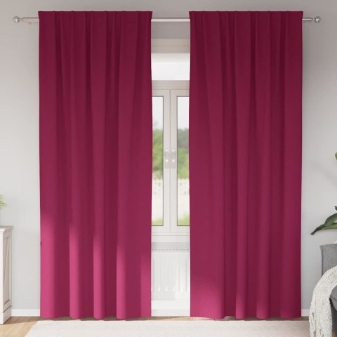 VidaXL Firany blackout z kółkami 2 pcs Czerwone wino 260 x 140 cm