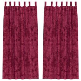 VidaXL Zasłony z weluru 2 pcs czerwone wino 245 x 140 cm Aksamit