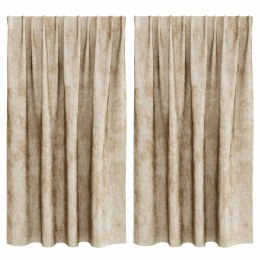 VidaXL Zasłony z weluru z zasłonami 2 pcs Kremowy 140 x 140 cm Aksamit