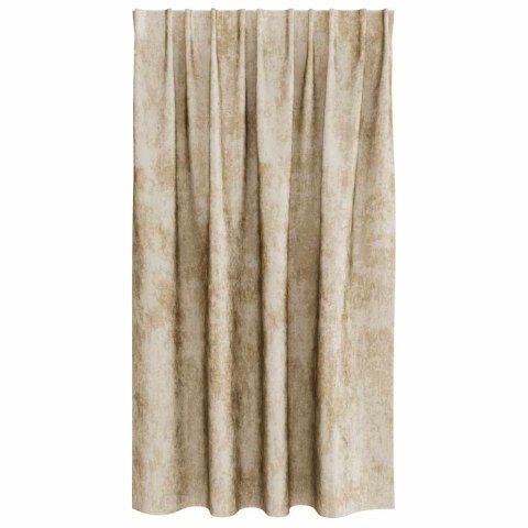 VidaXL Zasłony z weluru z zasłonami 2 pcs Kremowy 140 x 140 cm Aksamit