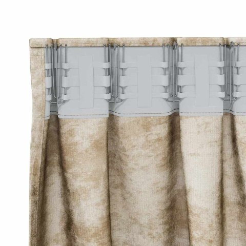 VidaXL Zasłony z weluru z zasłonami 2 pcs Kremowy 140 x 140 cm Aksamit