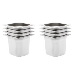 POJEMNIKI GASTRONOMICZNE GN 1/6 150 MM STAL NIERDZEWNA BEMAR ZESTAW 8 SZTUK