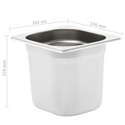 POJEMNIKI GASTRONOMICZNE GN 1/6 150 MM STAL NIERDZEWNA BEMAR ZESTAW 8 SZTUK