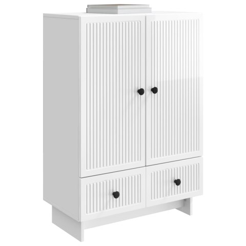 VidaXL Bufet Biały Wysoki Połysk 66 x 34,5 x 95 cm Drewno inżynieryjne