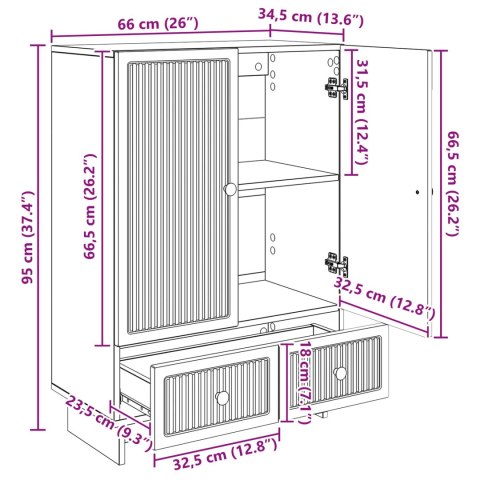 VidaXL Bufet Dąb Sonoma 66 x 34,5 x 95 cm Drewno inżynieryjne