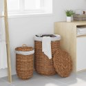 VidaXL Kosz na pranie 2 pcs Brązowy Rattan Kubu