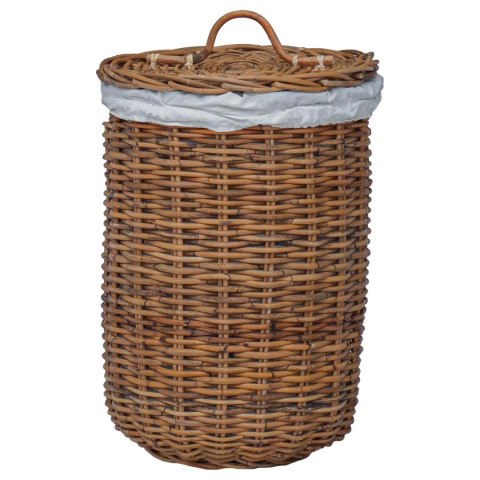 VidaXL Kosz na pranie 2 pcs Brązowy Rattan Kubu