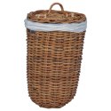 VidaXL Kosz na pranie 2 pcs Brązowy Rattan Kubu