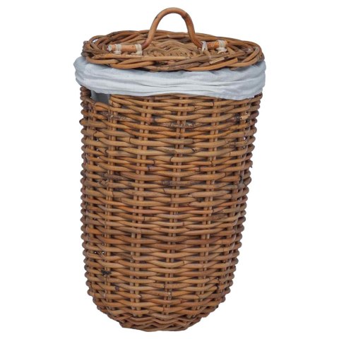 VidaXL Kosz na pranie 2 pcs Brązowy Rattan Kubu