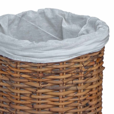 VidaXL Kosz na pranie 2 pcs Brązowy Rattan Kubu