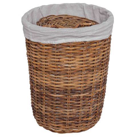VidaXL Kosz na pranie 2 pcs Brązowy Rattan Kubu