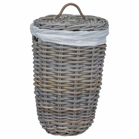 VidaXL Kosz na pranie z pokrywą 2 pcs Kubu Szary Rattan Kubu