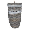VidaXL Kosz na pranie z pokrywą 2 pcs Kubu Szary Rattan Kubu