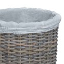 VidaXL Kosz na pranie z pokrywą 2 pcs Kubu Szary Rattan Kubu