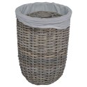 VidaXL Kosz na pranie z pokrywą 2 pcs Kubu Szary Rattan Kubu