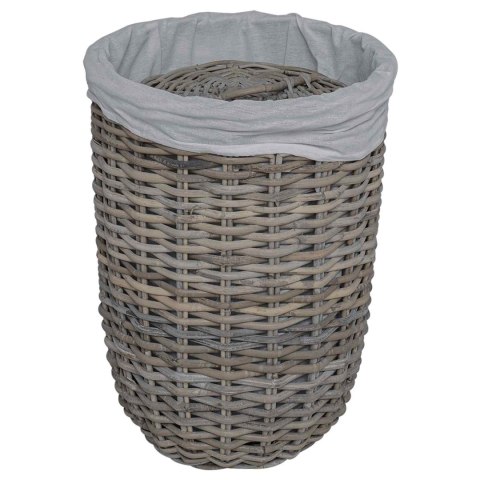 VidaXL Kosz na pranie z pokrywą 2 pcs Kubu Szary Rattan Kubu