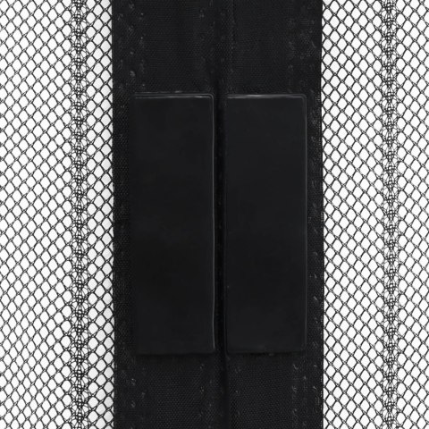 VidaXL Moskitiera na drzwi z magnesami, 2 szt., czarna, 220x100 cm