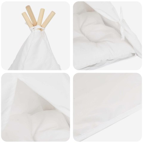 VidaXL Namiot dla zwierząt z poduszką Biały 40 x 40 x 50 cm Poliester