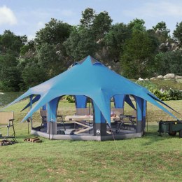 VidaXL Namiot rodzinny Niebieski 5-osobowy Polyester 185T z powłoką PU