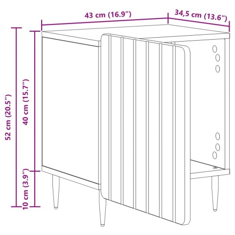 VidaXL Szafka Nocna 2 pcs Dąb artisan 43 x 34,5 x 52 cm