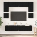 VidaXL Zestaw szafek RTV 8 pcs Czarny Dąb Materiał drewnopochodny