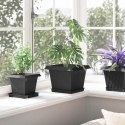 VidaXL Doniczki 24 pcs Czarny 23 x 23 x 17,5 cm Z tworzywa sztucznego