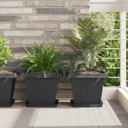 VidaXL Doniczki 24 pcs Czarny 33 x 33 x 26 cm Z tworzywa sztucznego