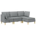 VidaXL Modularny Zestaw Sofy z Przechowalnią 4 pcs jasnoszary tkanina