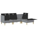 VidaXL Modularny Zestaw Sofy z Przechowalnią 4 pcs jasnoszary tkanina