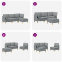 VidaXL Modularny Zestaw Sofy z Przechowalnią 4 pcs jasnoszary tkanina